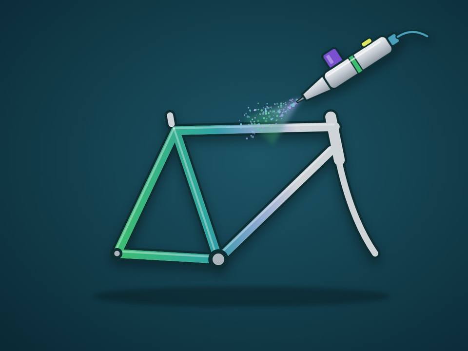 Aerógrafo pintando un cuadro con efecto camaleón